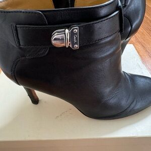 Coach Black Leather Ankle Boots